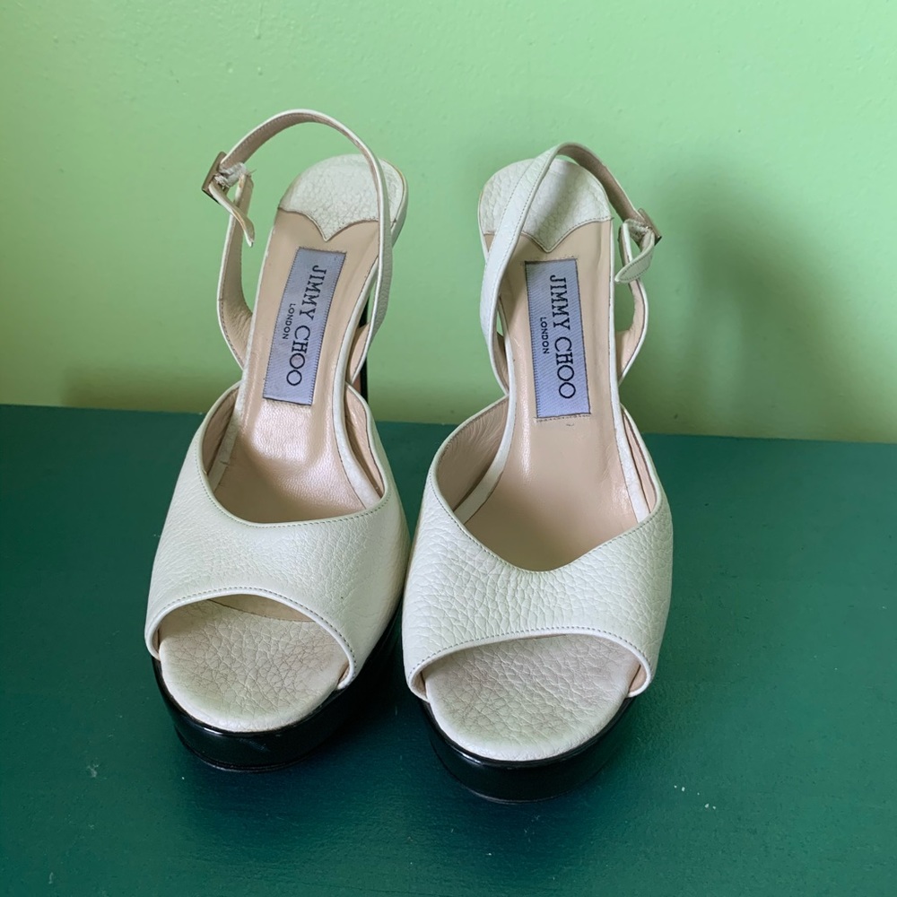 White Jimmy Choo Slingbacks